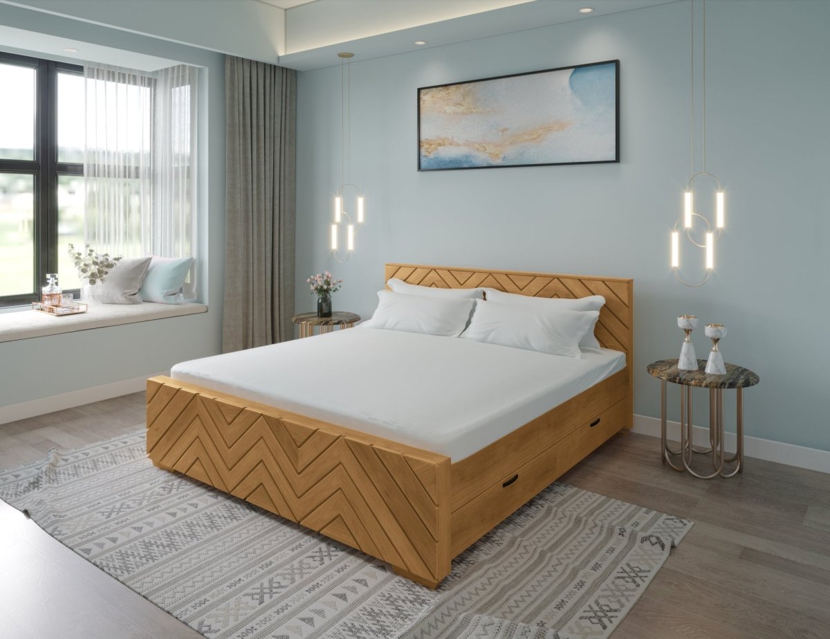 Solidwood Zigzag Series Bed - Sekar Lifestyle