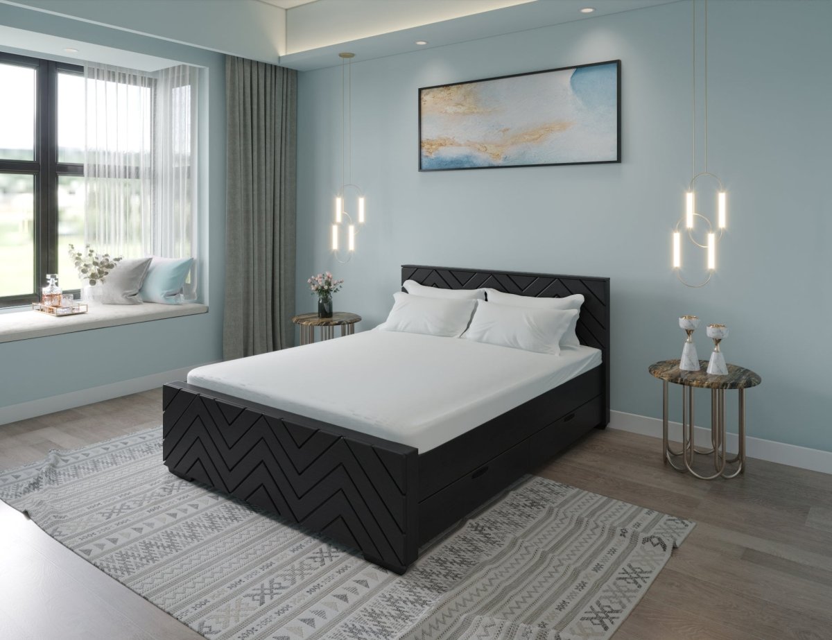 Solidwood Zigzag Series Bed - Sekar Lifestyle