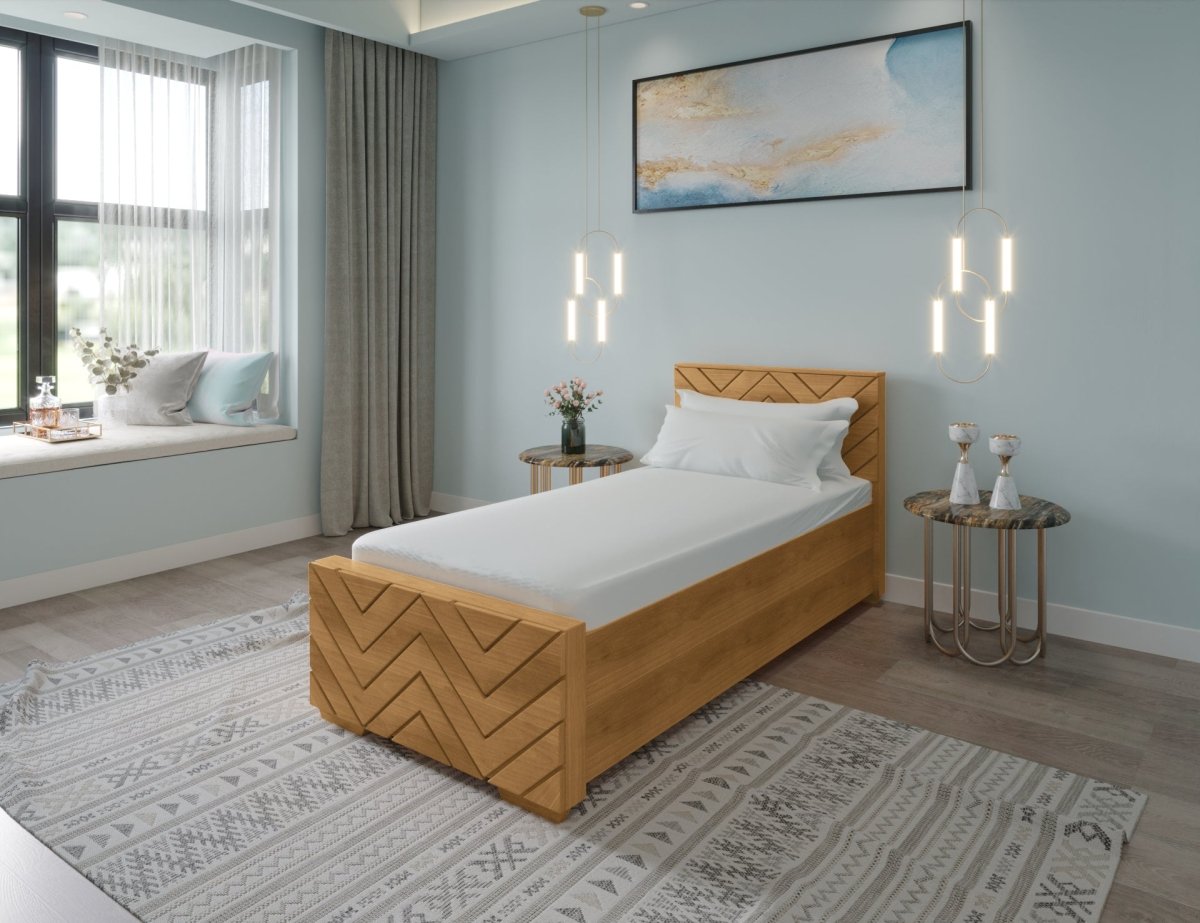 Solidwood Zigzag Series Bed - Sekar Lifestyle