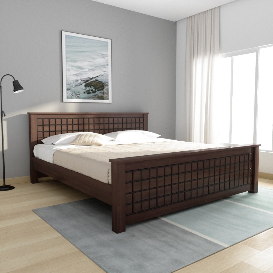 Teak Wood Block Series Bed - Sekar Lifestyle