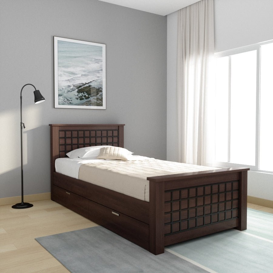 Teak Wood Block Series Bed - Sekar Lifestyle