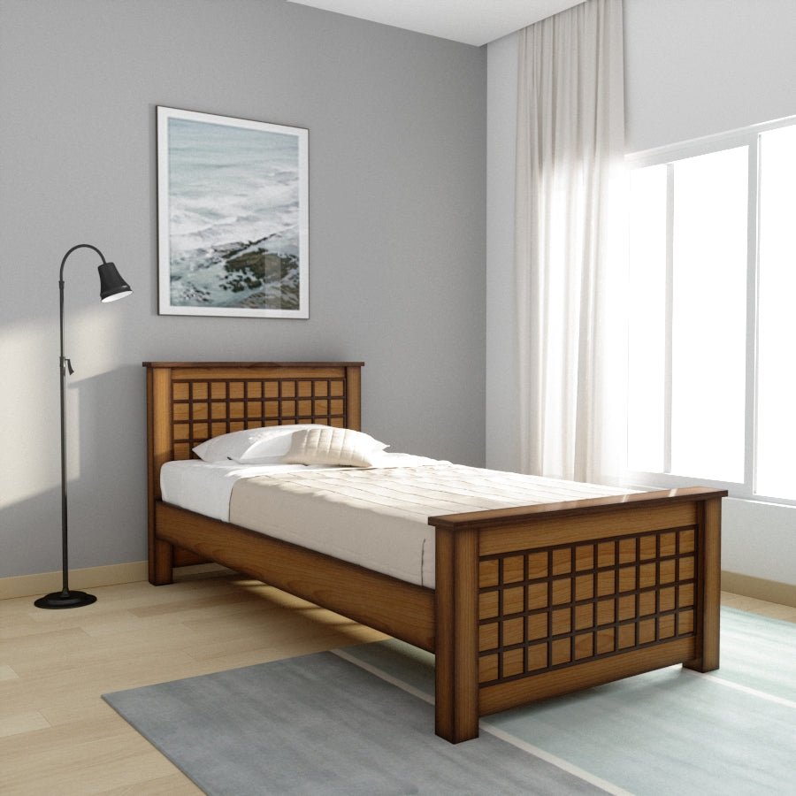 Teak Wood Block Series Bed - Sekar Lifestyle