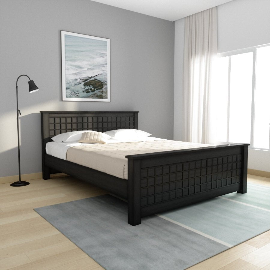 Teak Wood Block Series Bed - Sekar Lifestyle