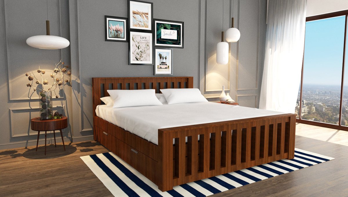 Teak Wood Classic Bed Series - Sekar Lifestyle