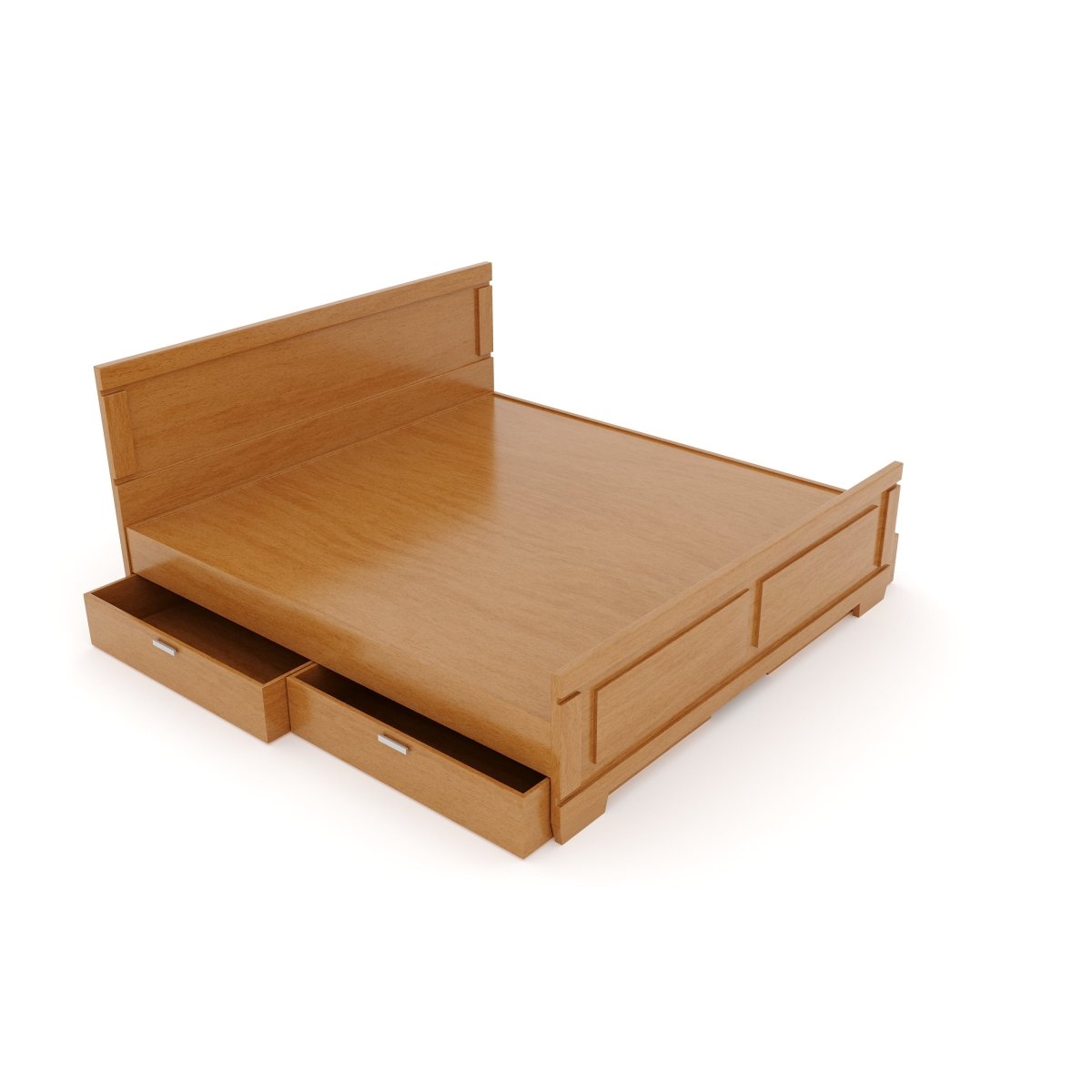 Teak Wood Rectangle Series Bed - Sekar Lifestyle