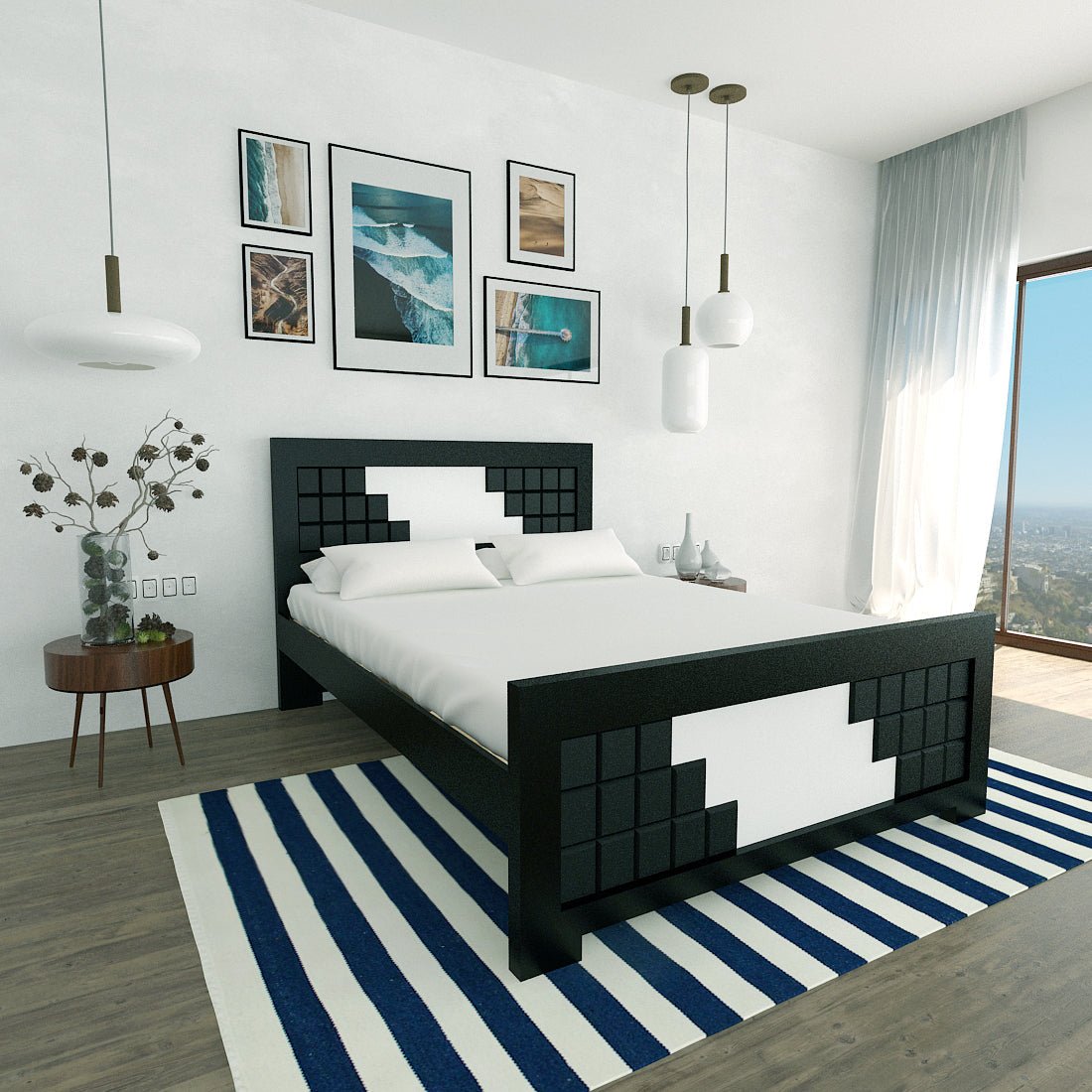 Teak Wood Square Series Bed - Sekar Lifestyle