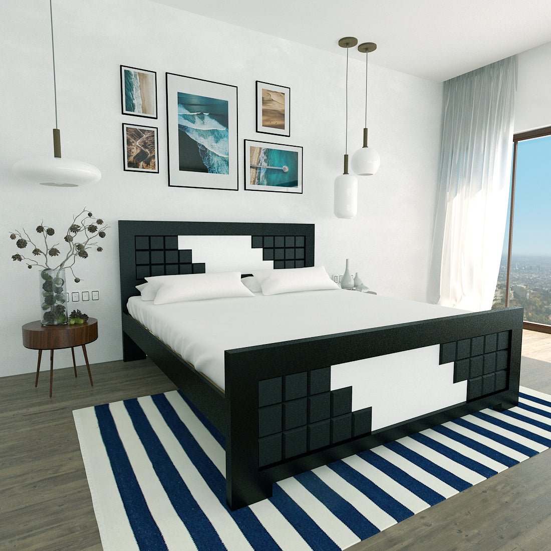 Teak Wood Square Series Bed - Sekar Lifestyle