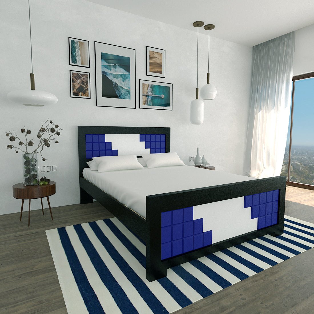 Teak Wood Square Series Bed - Sekar Lifestyle