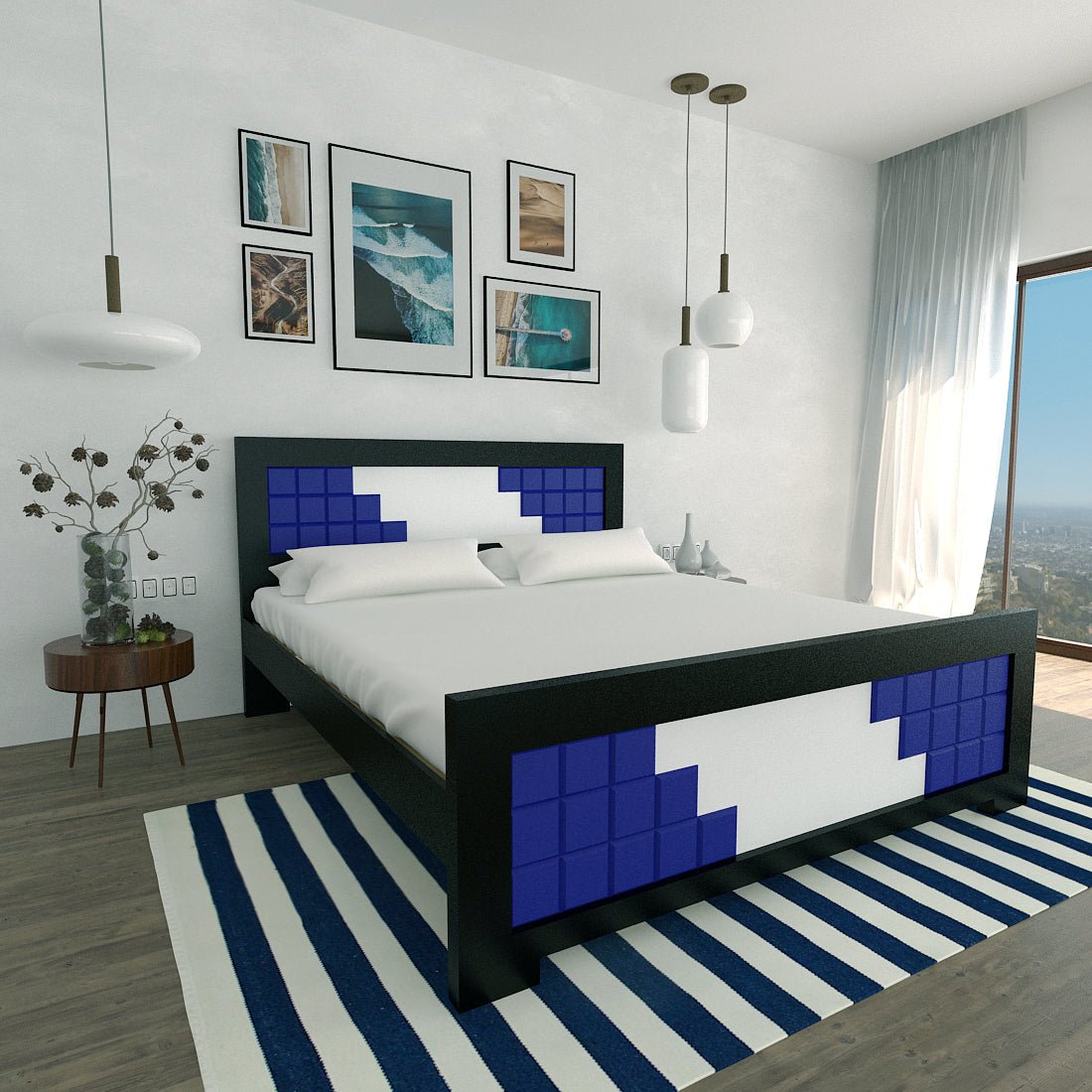 Teak Wood Square Series Bed - Sekar Lifestyle