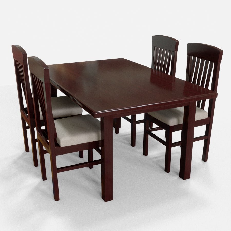 Teak Wood Standard Series Rectangle Dining Table Set - Sekar Lifestyle
