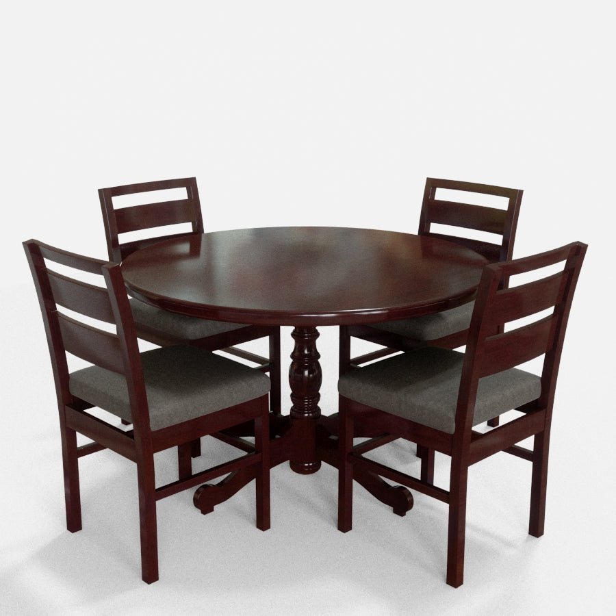 Teak Wood Standard Series Round Dining Table Set - Sekar Lifestyle