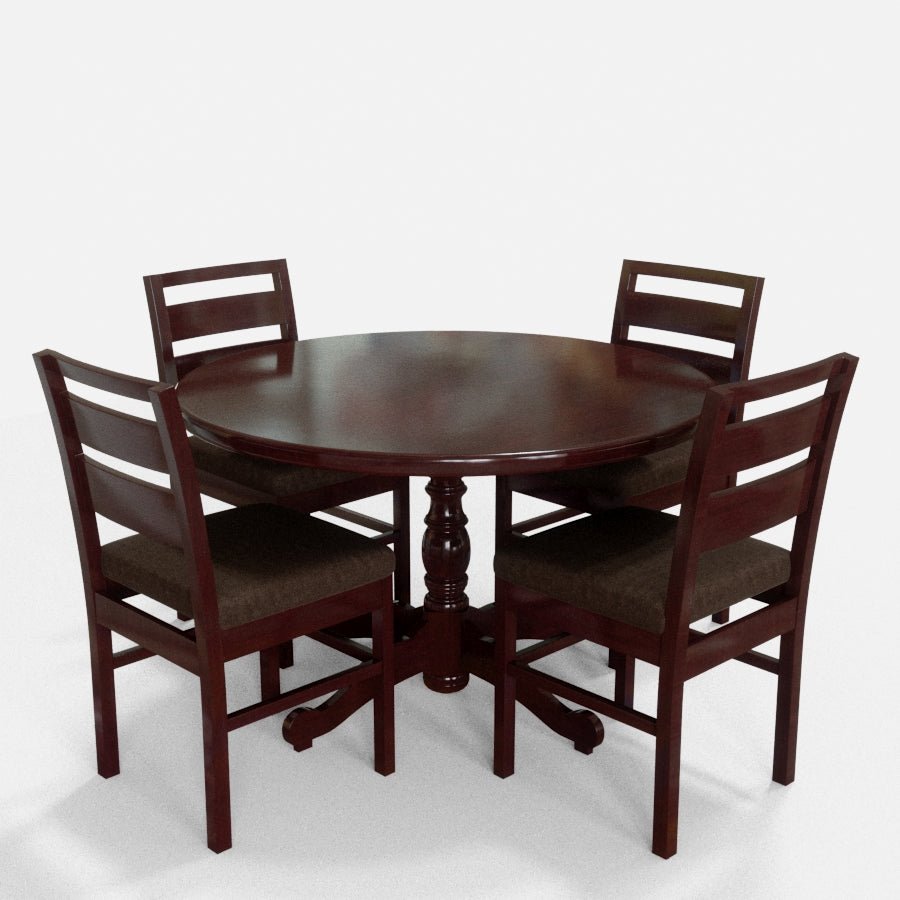 Teak Wood Standard Series Round Dining Table Set - Sekar Lifestyle