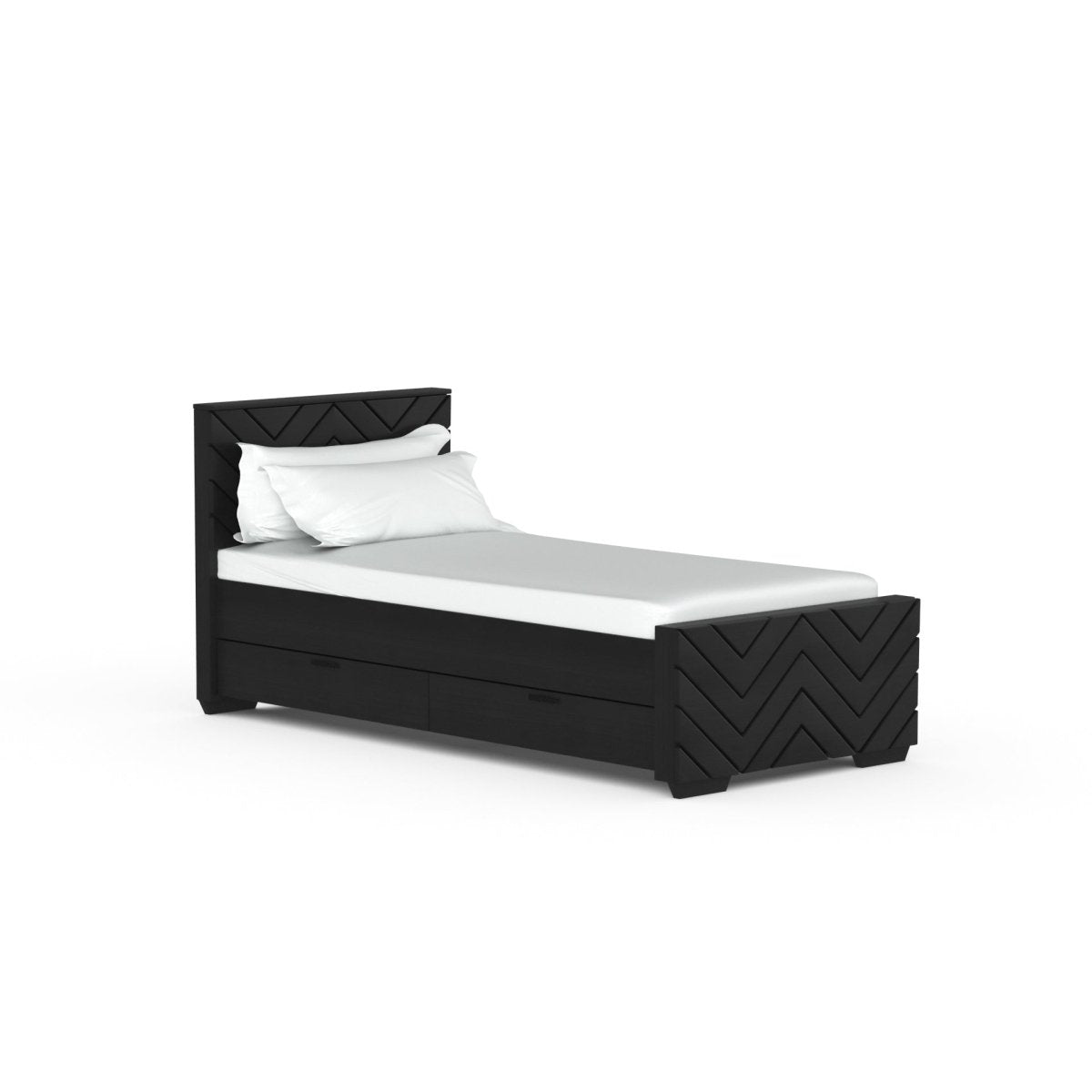 Teak Wood Zigzag Series Bed - Sekar Lifestyle